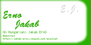erno jakab business card