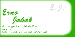 erno jakab business card